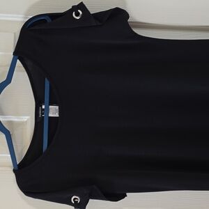 ESPRESSO BRAND WOMEN'S BLACK COLD SHOULDER SHORT SLEEVE TOP SIZE SMALL